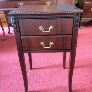 Vintage End Table, Two Drawer Table