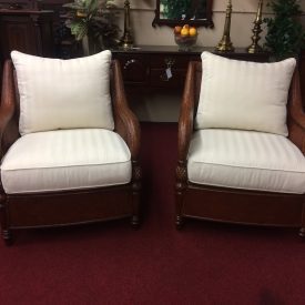 Vintage Rattan Chairs, Ethan Allen Furniture