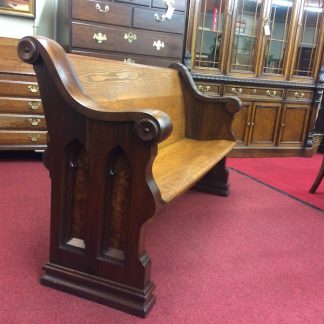 Antique Church Pew, Walnut and Ash Wood