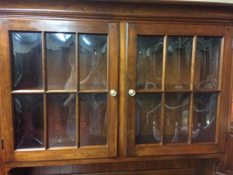 Vintage Pennsylvania House Hutch, Bubble Glass