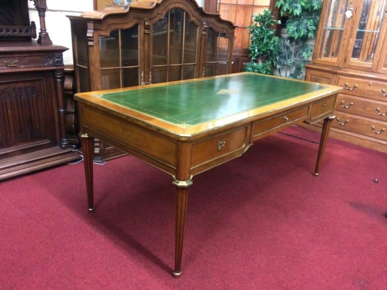 Vintage Italian Desk, Leather Top Desk