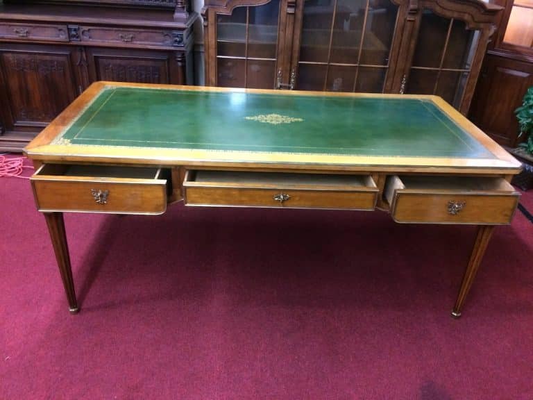 Vintage Italian Desk, Leather Top Desk