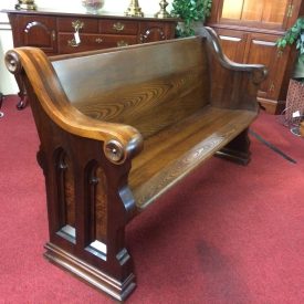 Antique Church Pew, Walnut and Ash, Pew C