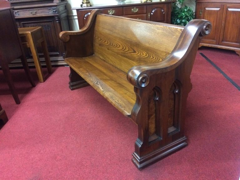 Antique Church Pew, Walnut and Ash, Pew C