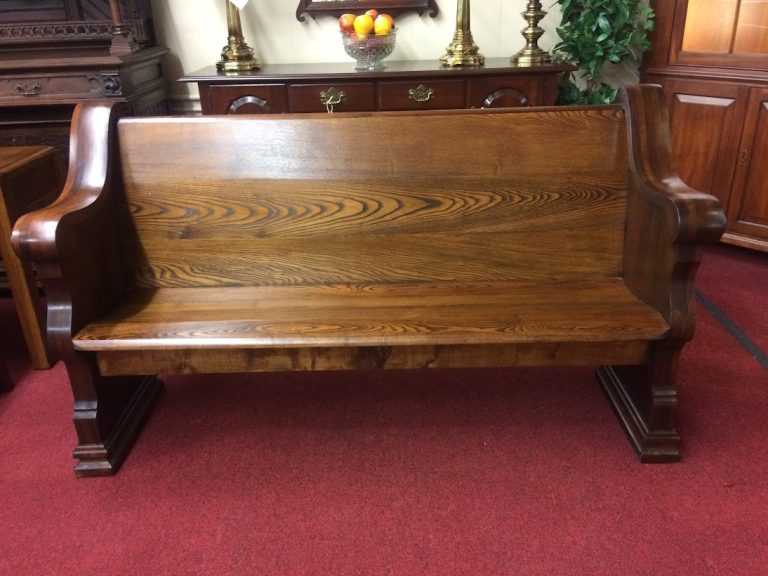 Antique Church Pew, Walnut and Ash, Pew C