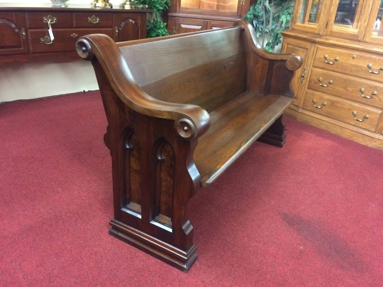 Antique Church Pew, Walnut and Ash Wood, Pew D