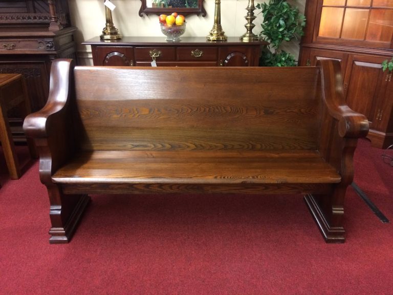 Antique Church Pew, Walnut and Ash Wood, Pew D