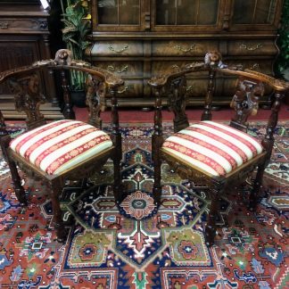 Vintage Corner Chairs, Victorian Style Furniture, The Pair