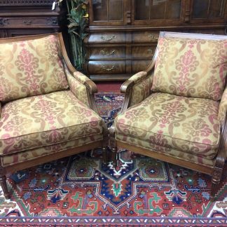 Vintage Bergere Chairs, Ethan Allen Furniture, The Pair