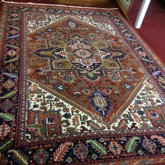 Vintage Oriental Rug, Indo-Persian Rug, 8 ft by 11.5 ft Carpet