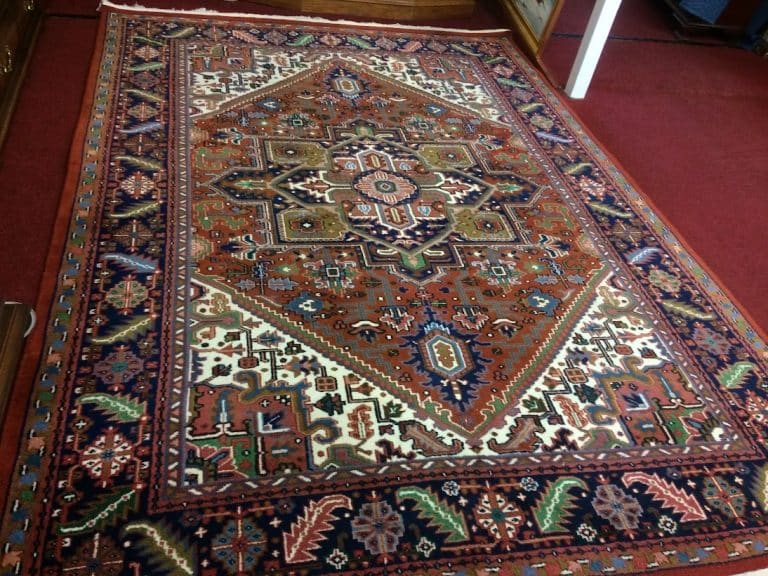 Vintage Oriental Rug, Indo-Persian Rug, 8 ft by 11.5 ft Carpet