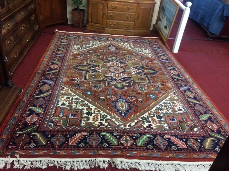 Vintage Oriental Rug, Indo-Persian Rug, 8 ft by 11.5 ft Carpet