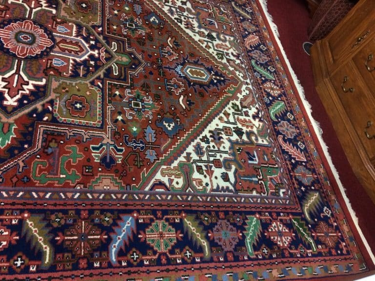 Vintage Oriental Rug, Indo-Persian Rug, 8 ft by 11.5 ft Carpet