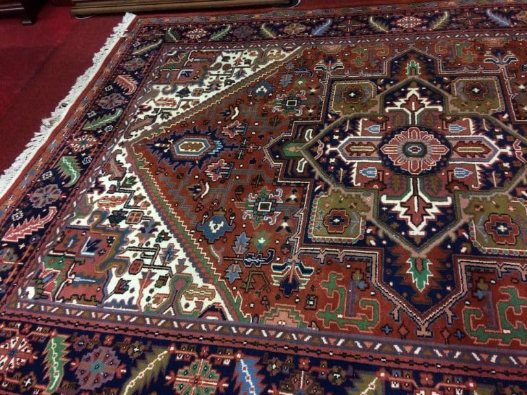 Vintage Oriental Rug, Indo-Persian Rug, 8 ft by 11.5 ft Carpet