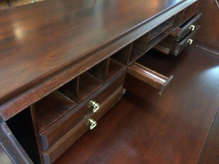 Vintage Secretary Desk, Mahogany Wood, Hairy Paw Foot Desk