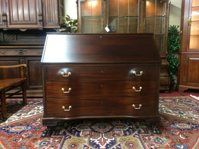 Vintage Secretary Desk, Mahogany Wood, Hairy Paw Foot Desk