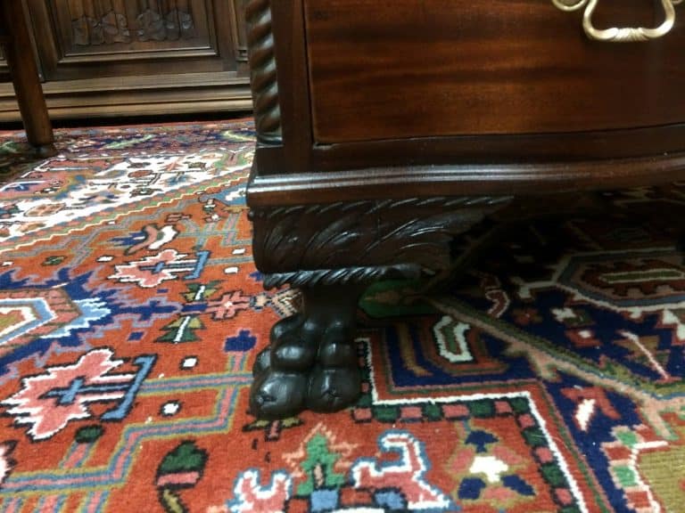 Vintage Secretary Desk, Mahogany Wood, Hairy Paw Foot Desk