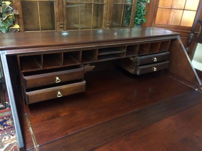 Vintage Secretary Desk, Mahogany Wood, Hairy Paw Foot Desk