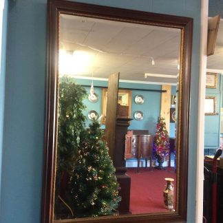 Vintage Mirror, Cherry Wood Mirror, Beveled Glass Mirror