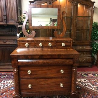 Antique Empire Dresser, Empire Chest with Mirror