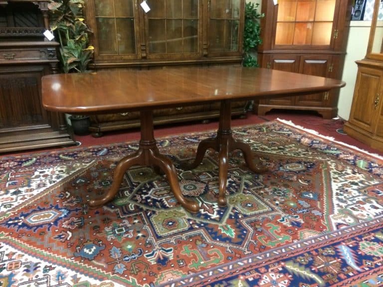 Vintage Dining Table, Double Pedestal Table, Henkel Harris Furniture