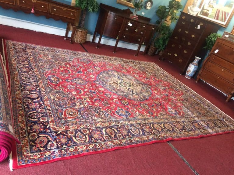 Vintage Mashad Persian Rug, Oriental Rug