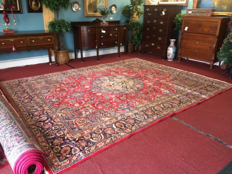 Vintage Mashad Persian Rug, Oriental Rug