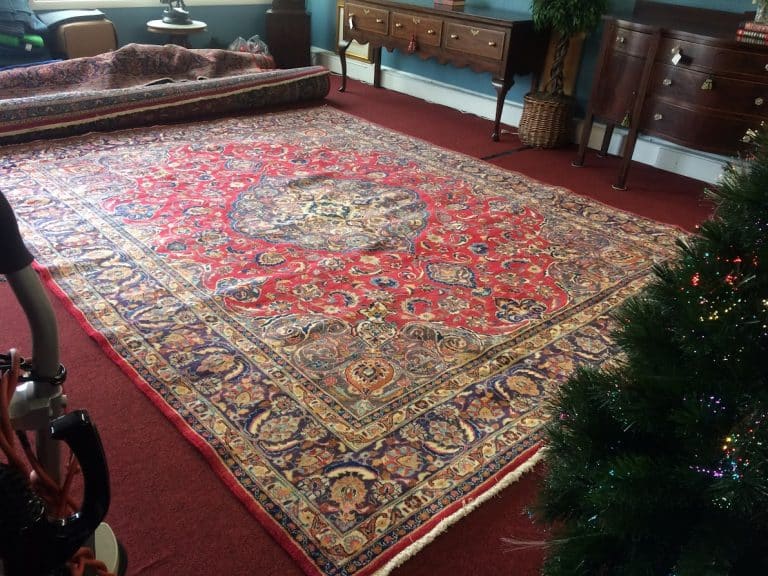 Vintage Mashad Persian Rug, Oriental Rug