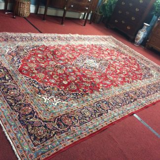 Vintage Oriental Rug, Kashan Persian Rug, 8 ft by 12 ft