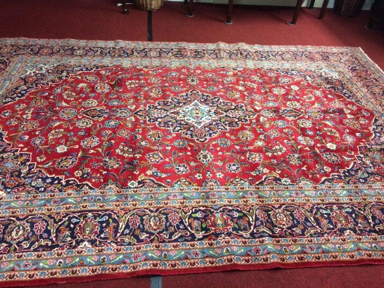 Vintage Oriental Rug, Kashan Persian Rug, 8 ft by 12 ft