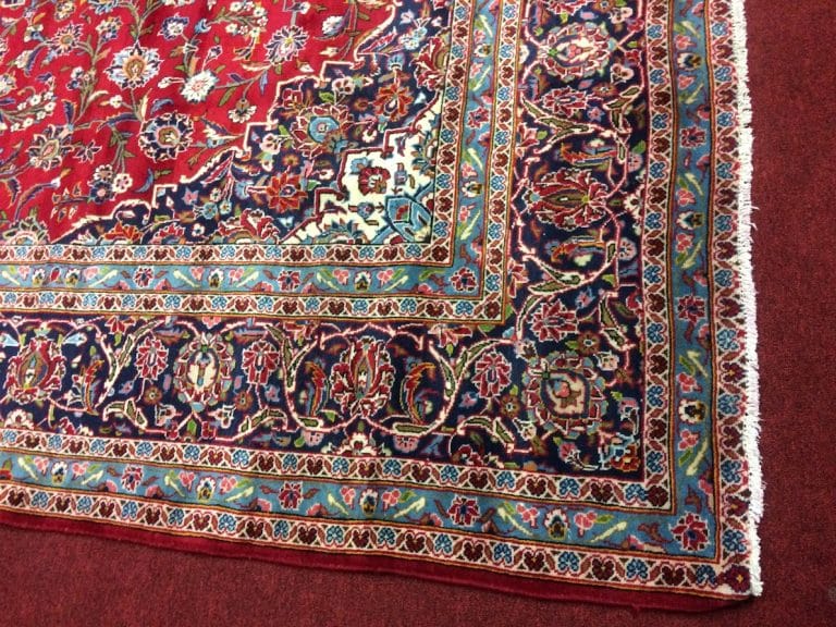 Vintage Oriental Rug, Kashan Persian Rug, 8 ft by 12 ft