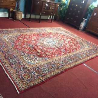 Vintage Oriental Rug, Kashan Persian Rug, 8 ft by 11.5 ft