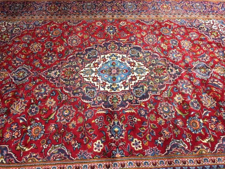 Vintage Oriental Rug, Kashan Persian Rug, 8 ft by 11.5 ft