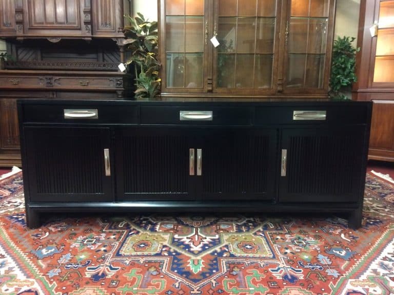 Vintage Mid Century Modern Black Buffet, Willett Furniture