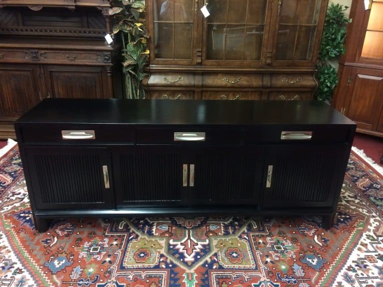 Vintage Mid Century Modern Black Buffet, Willett Furniture