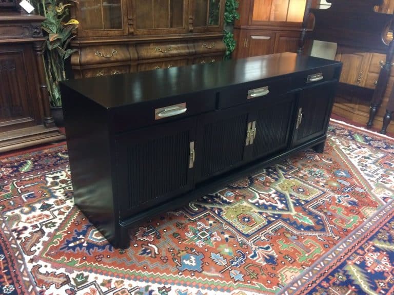 Vintage Mid Century Modern Black Buffet, Willett Furniture