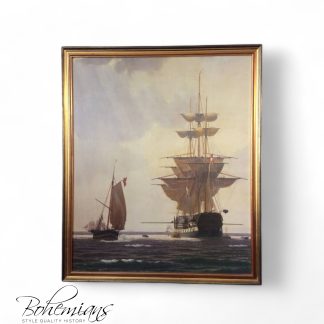 Vintage Giclee, Danish Ship Painting, Christopher Eckersberg