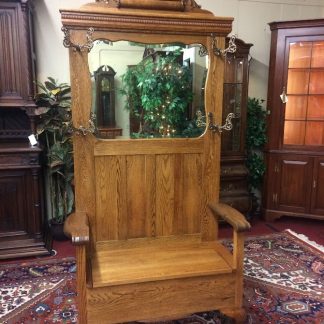 Antique Hall Tree, Oak Coat Rack