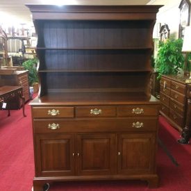 Vintage Hutch Cabinet, Walnut Wood, Henkel Harris Furniture