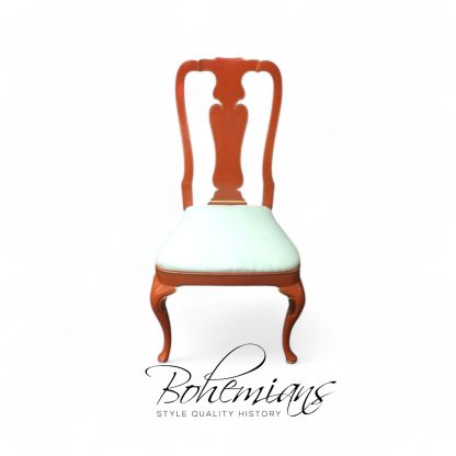 Vintage Kindel Chair, Orange Queen Anne Chair