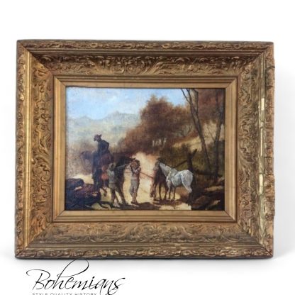 Antique Oil Painting, Oil on Board, Framed Artwork