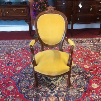 Antique Chair, Victorian Chair, Gold Upholstered Chair