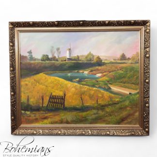 Vintage Painting, Landscape, Original Artwork, Signed by Artist, Arlene Wise, Maryland Artist, “A View of Holland”