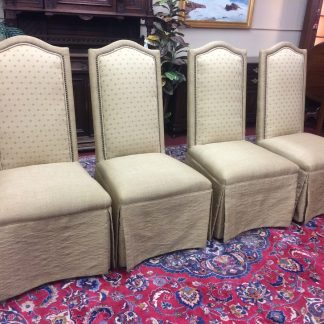 Vintage Upholstered Dining Chairs, Skirted Chairs