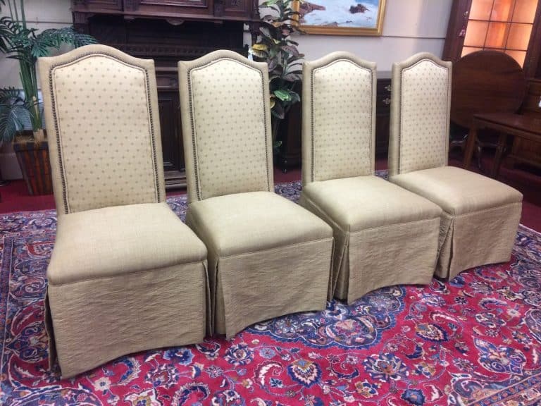 Vintage Upholstered Dining Chairs, Skirted Chairs