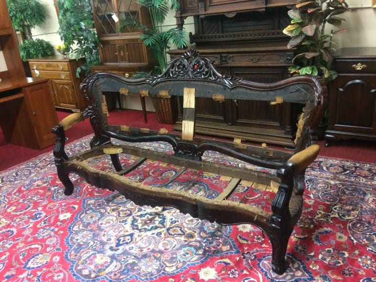 Antique Victorian Sofa Frame, Carved Antique Sofa