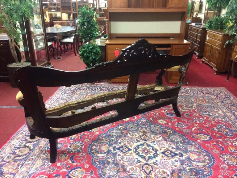 Antique Victorian Sofa Frame, Carved Antique Sofa