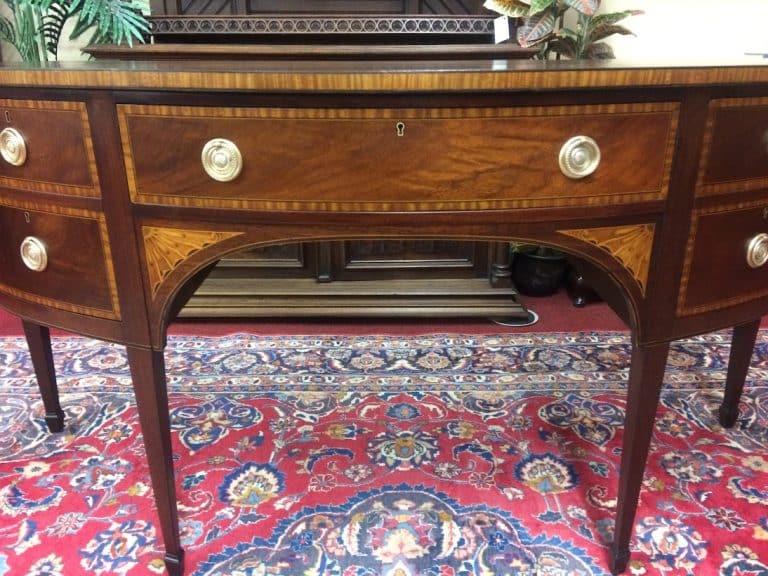 Vintage "D-Shaped" Sideboard, Inlaid Buffet