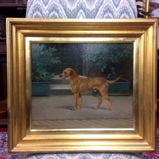 Antique Oil Painting, Signed Oil Painting, Dog Portrait