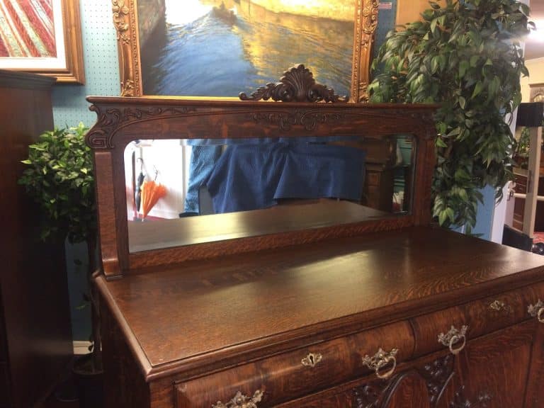 Antique Oak Sideboard, Art Nouveau Furniture